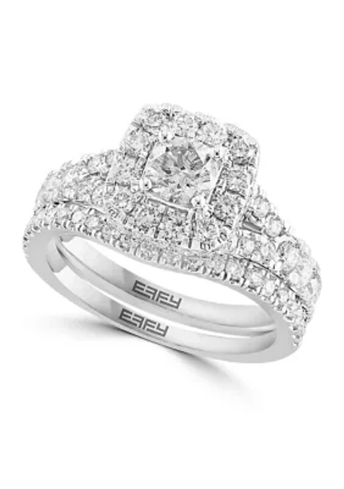 14K White Gold Lab Grown Diamond Ring (With 1/2 ct. t.w. Center Size)