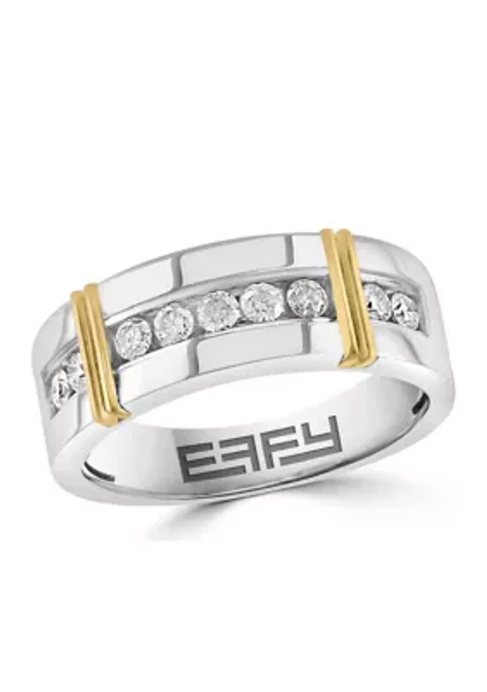 Sterling Silver/14K Gold Plated Lab Grown Diamond Ring