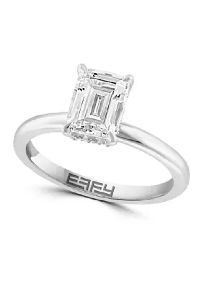 1.63 ct. t.w. Lab Created Diamond Emerald Cut Solitaire Ring with 1.5 ct. t.w. Center