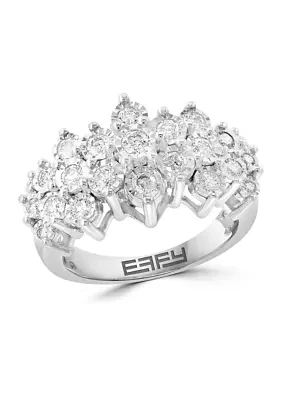 Sterling Silver Lab Grown Diamond Miracle Set Ring