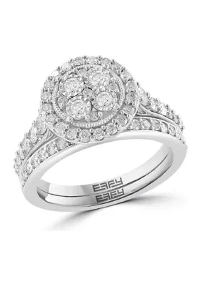 1 ct. t.w. Diamond Bridal Set in Sterling Silver