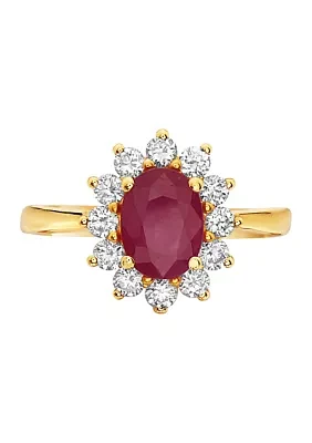 1.33 ct. t.w. Ruby and 1/2 ct. t.w. Diamond Ring in 14K Yellow Gold