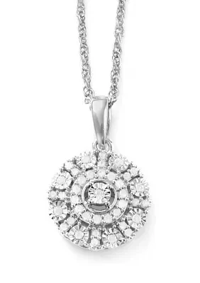 1/7 ct. t.w. Diamond Disc Pendant Necklace