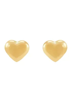 Tiny Heart Stud Earrings in 14K Yellow Gold