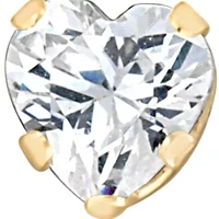 Cubic Zirconia Baby Stud Earrings 14K Yellow Gold