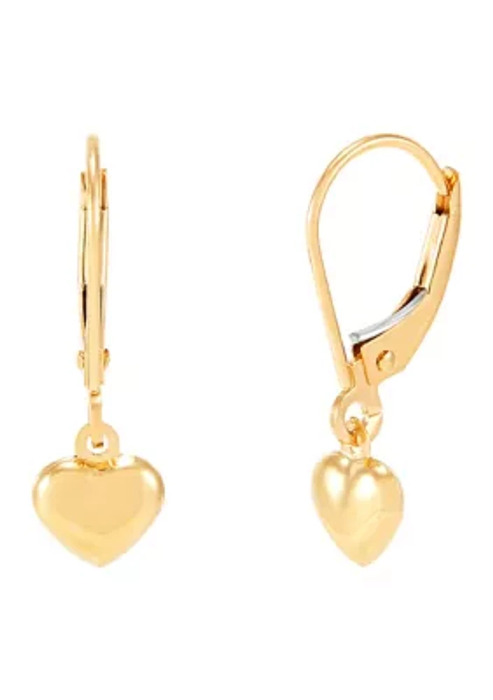 Baby Heart Drop Earring in 14K Yellow Gold