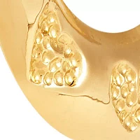 3 Heart Pattern Hoop Earrings in 14K Yellow Gold