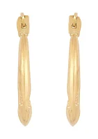 3 Heart Pattern Hoop Earrings in 14K Yellow Gold