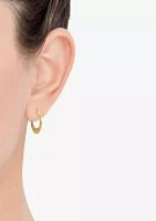 3 Heart Pattern Hoop Earrings in 14K Yellow Gold