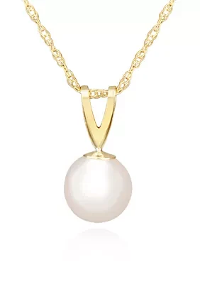 Freshwater Pearl Pendant in 14K Yellow Gold