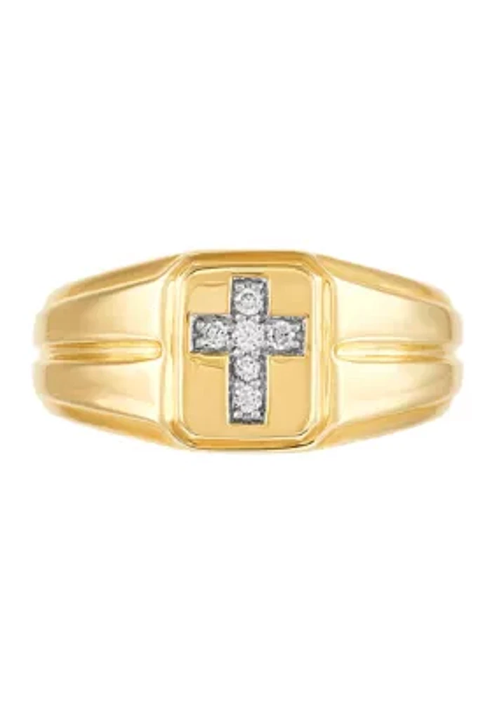 Men's 1/10 ct. t.w. Lab Created Diamond Ring in 10K Yellow Gold