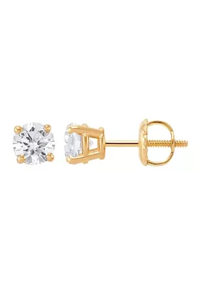1 ct. t.w. Solitaire Diamond Stud Earrings in 14K Yellow Gold 