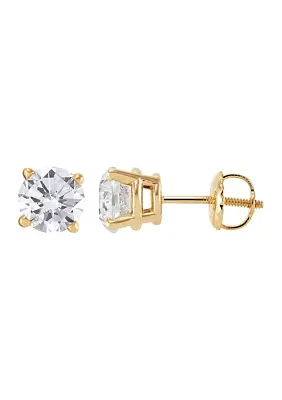 2 ct. t.w. Solitaire Diamond Stud Earrings in 14K Yellow Gold