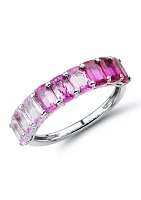 Lab Created Ruby and Lab Created Pink Sapphire Ring in Sterling Silver