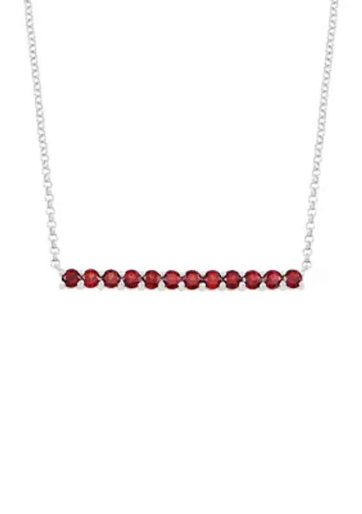 1.8 ct. t.w. Created Ruby Bar Necklace in Sterling Silver