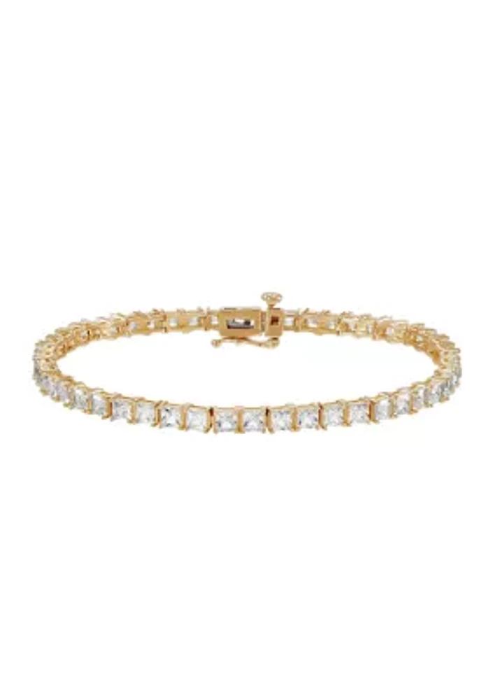 Lab Created White Sapphire Bracelet Gold Over Sterling Silver