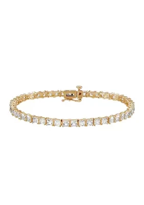 Lab Created White Sapphire Bracelet Gold Over Sterling Silver