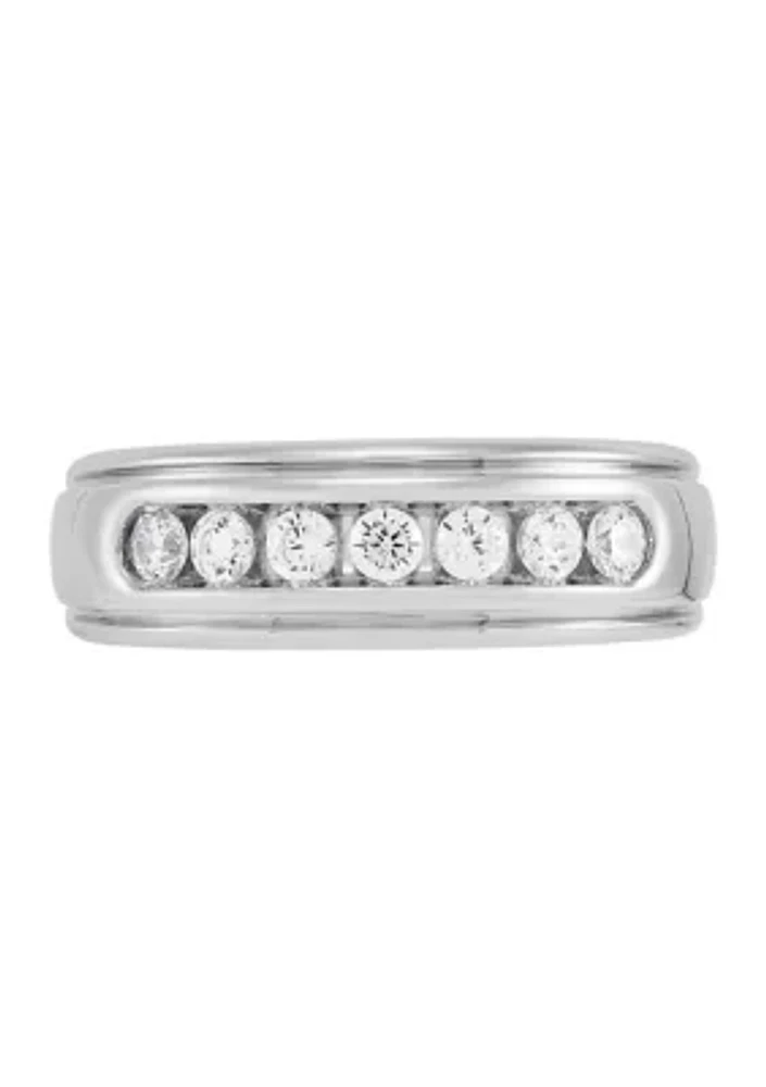 1/2 ct. t.w. Lab Grown Diamond Mens Ring in 10K White Gold