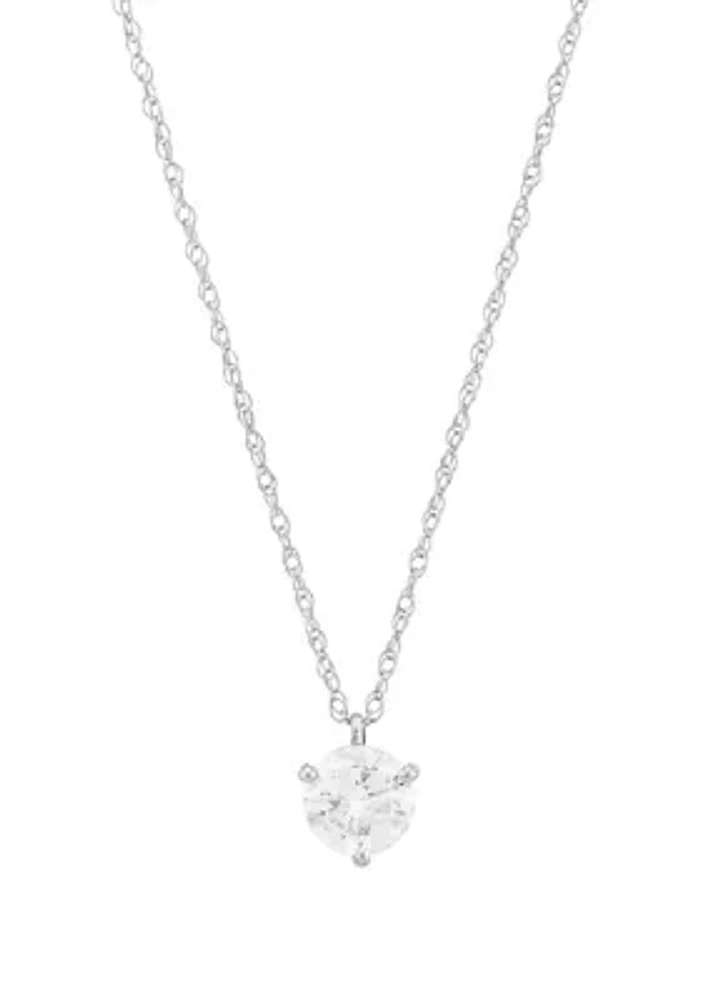 1/2 ct. t.w. Diamond Necklace in 14K White Gold with 18" Rope Chain