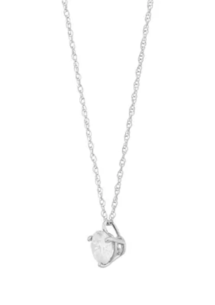 1/2 ct. t.w. Diamond Necklace in 14K White Gold with 18" Rope Chain