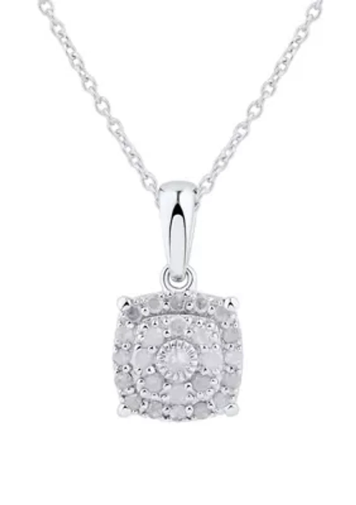 1/4 ct. t.w. Diamond Necklace in Sterling Silver with 18" Cable Chain