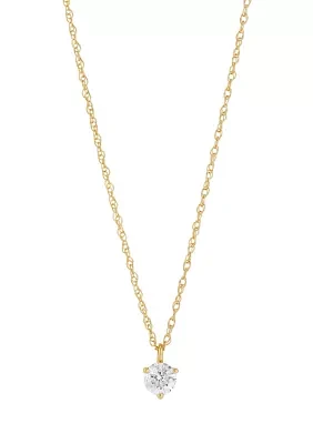 1/4 ct. t.w. Diamond Solitaire Necklace in 14K Gold with 18" Rope Chain