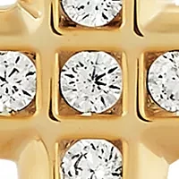1/4 ct. t.w. Lab Created Diamond Gents Cross Pendant Necklace with 18" Curb Chain in 10K Yellow Gold