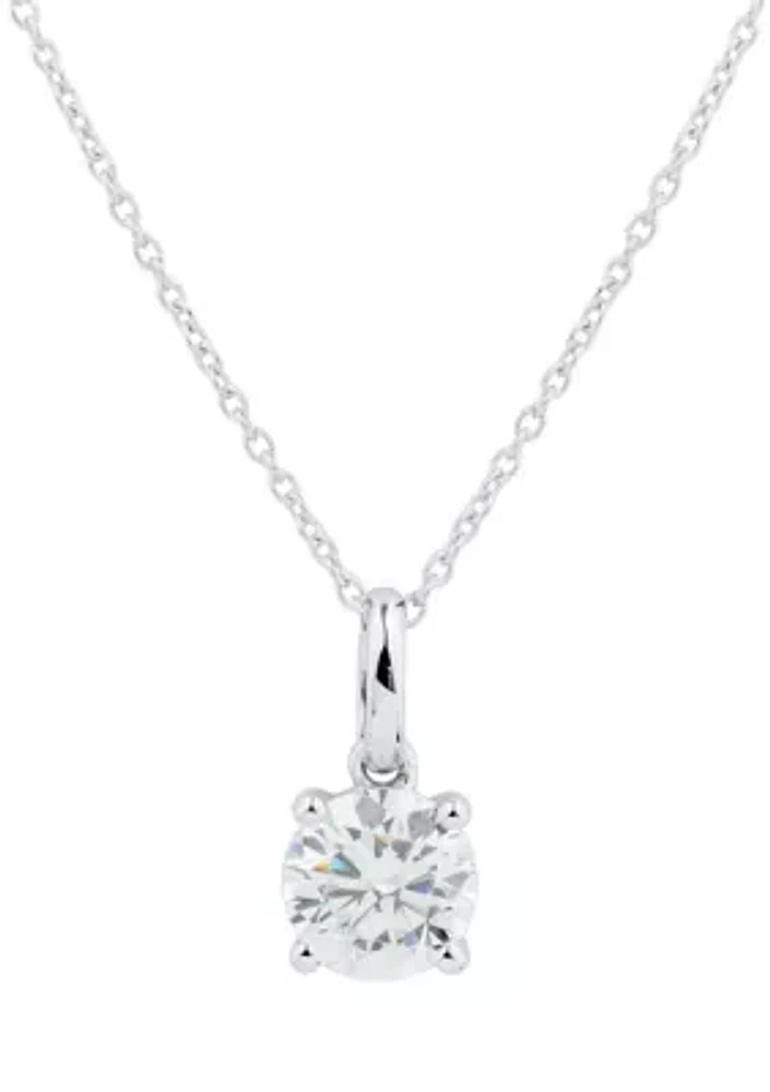 1 ct. t.w. Lab Created Diamond Pendant Necklace with 18" Box Chain in 14K White Gold