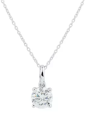 1 ct. t.w. Lab Created Diamond Pendant Necklace with 18" Box Chain in 14K White Gold
