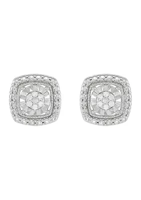 1/10 ct. t.w. Diamond Square Stud Earrings in Sterling Silver