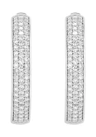 1 ct. t.w. Lab Grown Diamond Hoop Earrings in Sterling Silver