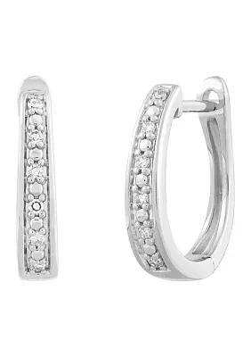  1/10 ct. t.w. Lab Diamond Hoop Earring in Sterling Silver