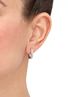  1/10 ct. t.w. Lab Diamond Hoop Earring in Sterling Silver