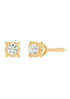 Diamond Accent Stud Earrings in 14K Yellow Gold