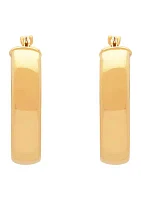 Tube Hoop Earrings in 14K Yellow Gold