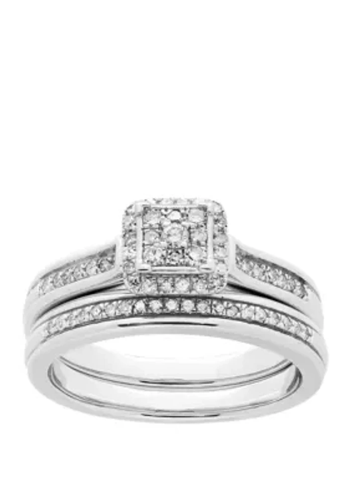 My Forever 1/3 ct. t.w. Diamond Bridal Ring Set in Sterling Silver