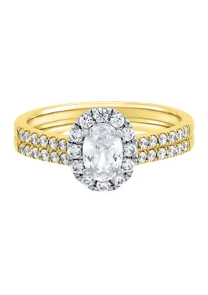 1 ct. t.w. Lab Created Diamond Bridal Ring Set in 14K Yellow Gold