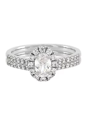 1 ct. t.w. Lab Created Diamond Bridal Ring Set in 14K White Gold
