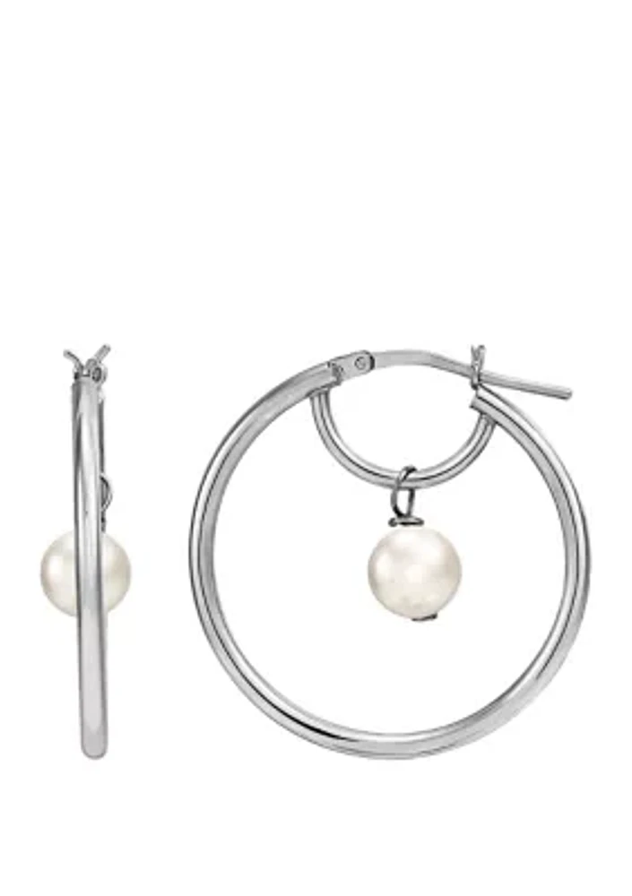4.4 ct. t.w. Freshwater Pearl Earrings in Sterling Silver
