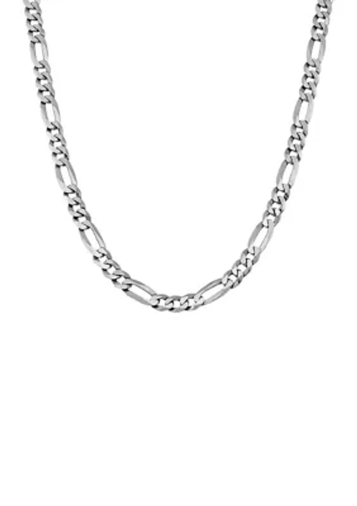 22 Inch Figaro Chain Necklace in Sterling Silver
