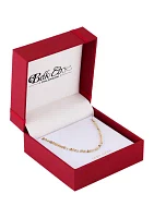 Solid Foldover Heart Chain in 10K Yellow Gold