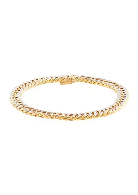 Hollow Crub Bracelet in 10K Yellow Gold
