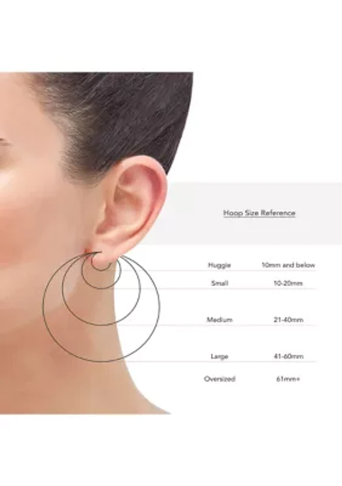 Curb Design Hoop Earrings in 10K Yellow Gold