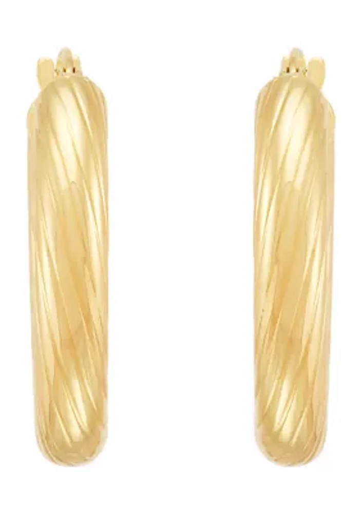Tube Hoop Earrings in 10K Yellow Gold