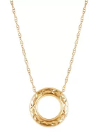 Circle Dangle Necklace in 10K Yellow Gold