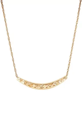 Curve Bar Dangle Necklace in 10K Yellow Gold