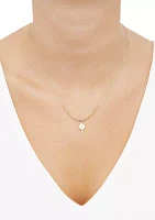 Virgin Mary and Cross and Beads Necklace in in 10K Yellow Gold