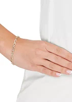Hollow Soprano Square Rope Chain Bracelet in 10K Yellow Gold