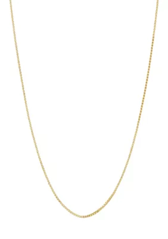 14K Gold Solid Box Chain Necklace