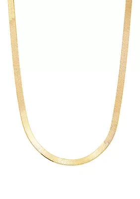 4.5 Millimeter Solid Herringbone Chain Necklace in Gold Over Sterling Silver